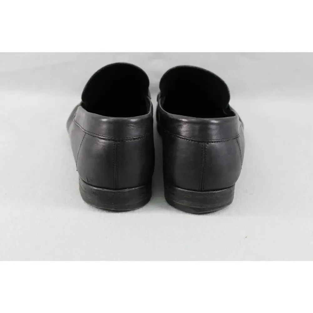 Salvatore Ferragamo All Black Leather Bit Loafers Shoes Men's 13 Dress